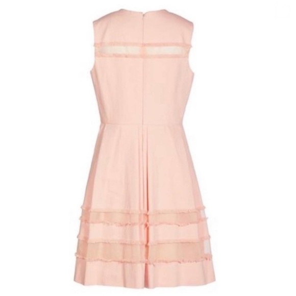 Lela Rose Blush Pink Grace Full-Skirt Fringe-Trim Mini Dress sz 4 - Picture 3 of 13